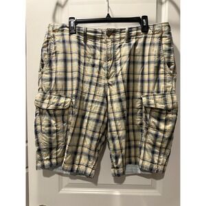 Tommy Bahama Shorts Mens 36 (fit Larger Like 38) Plaid Cargo Pockets Casual